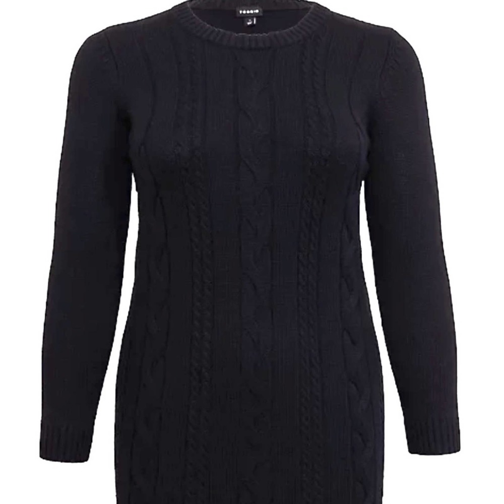 ❌SOLD Torrid Black Cable Knit Sweater Bodycon Shift Dress 2X NWT 12260163 - Picture 15 of 15
